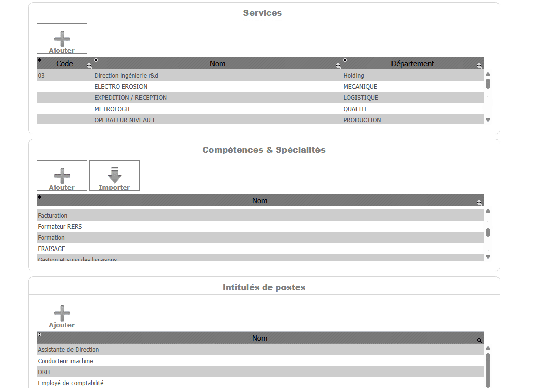Référentiels métiers et compétences
